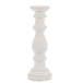 Matt white large ceramic column candle holder - Ornaments