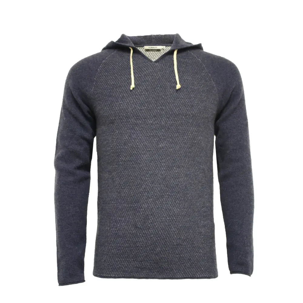 Cashmere Hooded Sweater in Diagonal Stitch Aspen - Nexellus