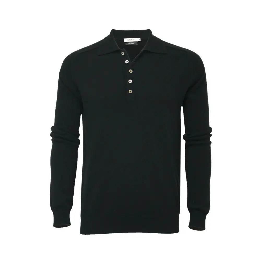 Cashmere Polo Neck Sweater Porter Black - Nexellus