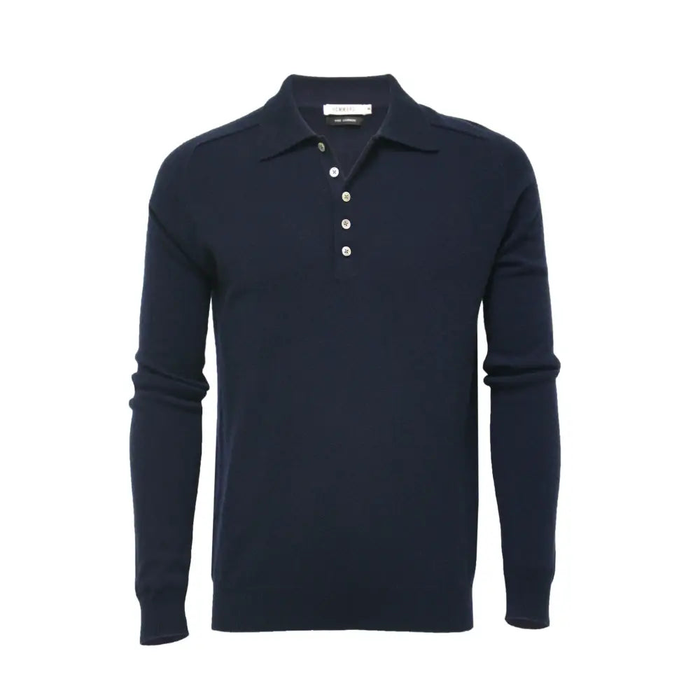 Cashmere Polo Neck Sweater Porter Navy - Nexellus