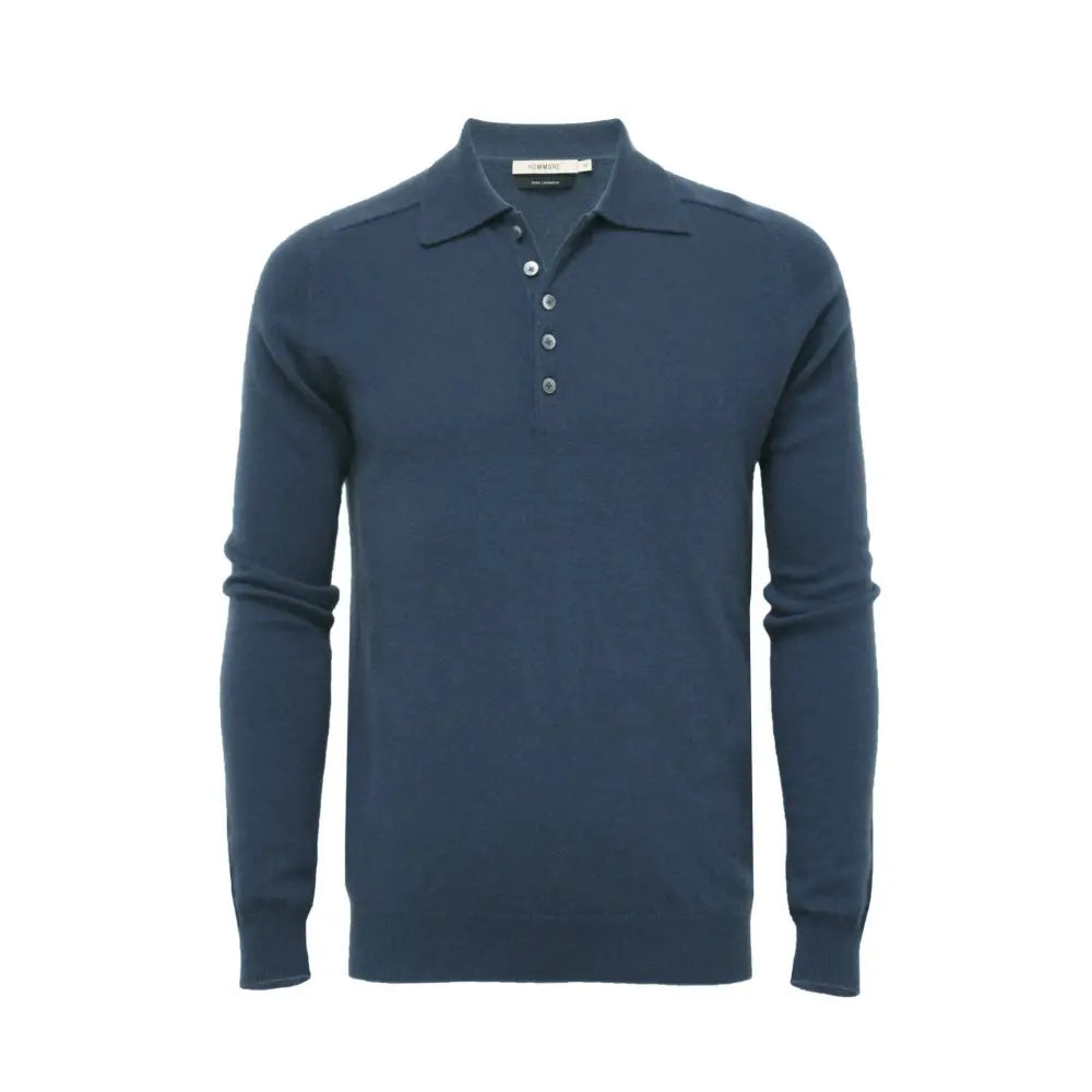 Cashmere Polo Neck Sweater Porter Navy - Nexellus