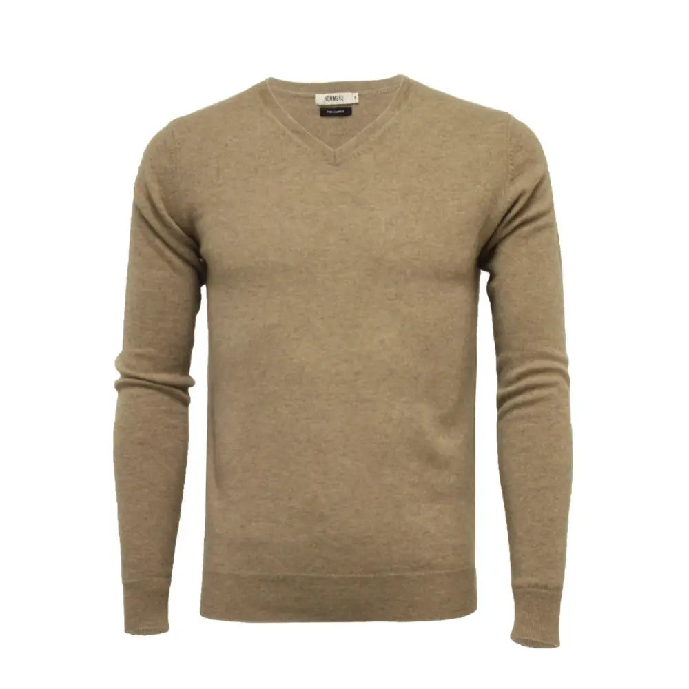 Cashmere V Neck Sweater Camel - Nexellus