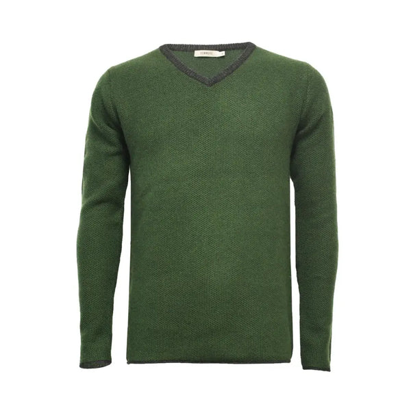 Cashmere V Neck Sweater with contrast - Nexellus