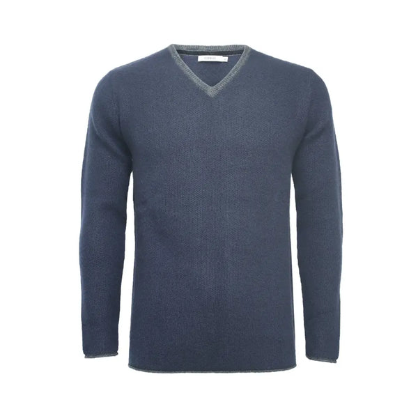 Cashmere V Neck Sweater with contrast - Nexellus