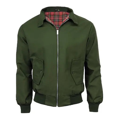 Men classic harrington jackets - made in the uk - Olive / XL