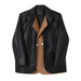 Men double layer lapel colorful suit leather jacket Nexellus