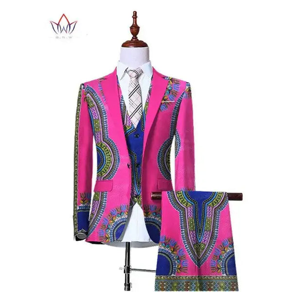 Men jacket+vest+pant suit 3 piece slim fit cowboy wedding men suit Nexellus