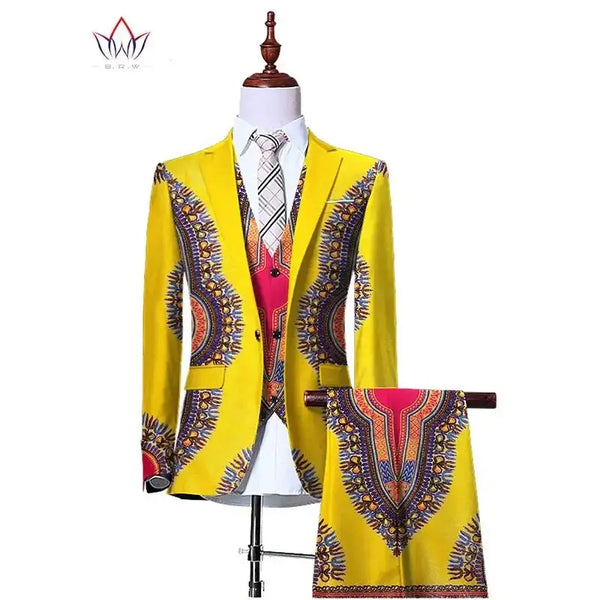 Men jacket+vest+pant suit 3 piece slim fit cowboy wedding men suit Nexellus