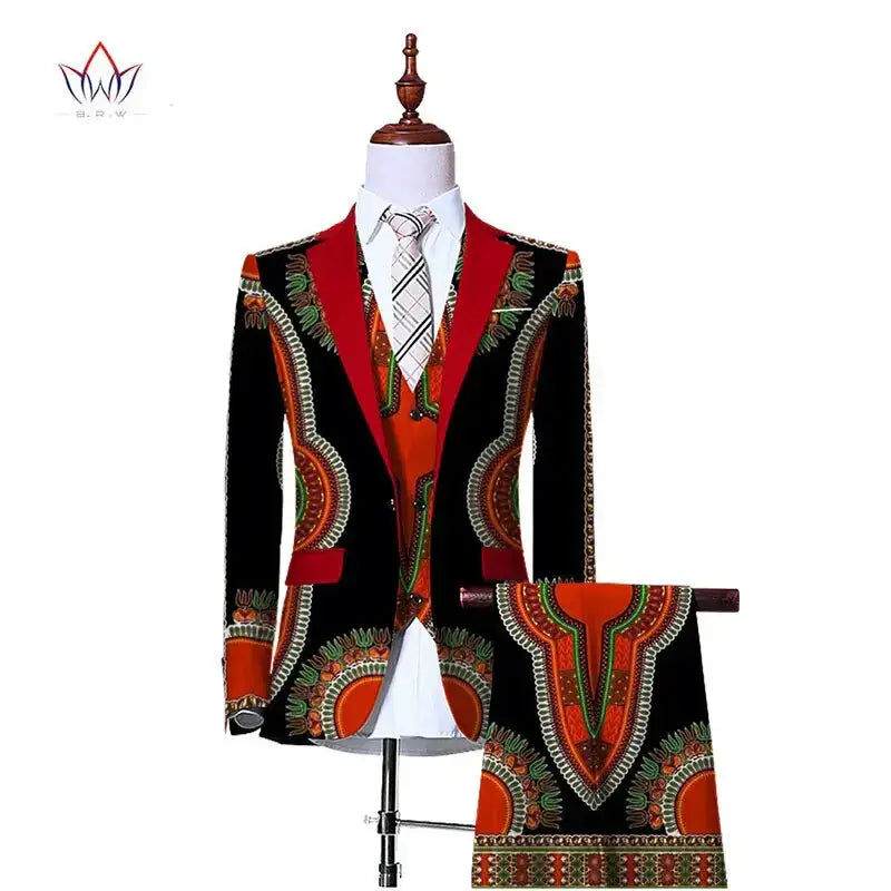 Men jacket+vest+pant suit 3 piece slim fit cowboy wedding men suit Nexellus