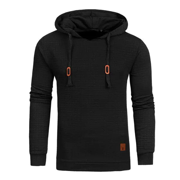 Men Long Sleeve Solid Color Hooded Sweatshirt Nexellus