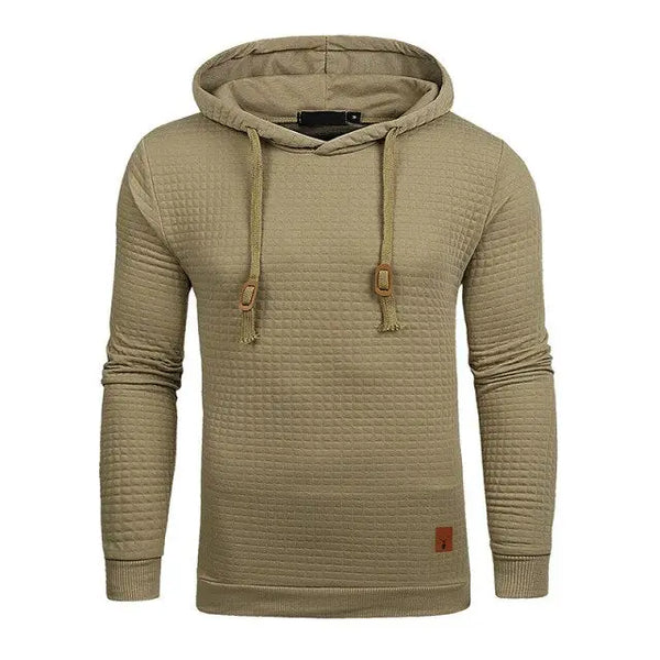 Men Long Sleeve Solid Color Hooded Sweatshirt Nexellus