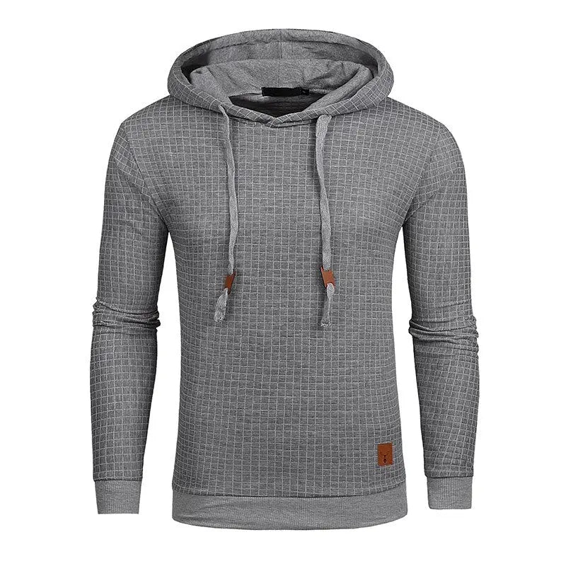 Men Long Sleeve Solid Color Hooded Sweatshirt Nexellus