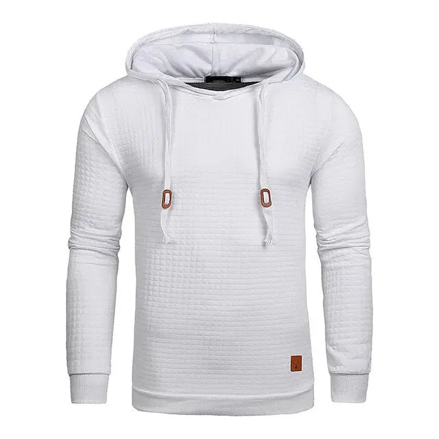 Men Long Sleeve Solid Color Hooded Sweatshirt Nexellus