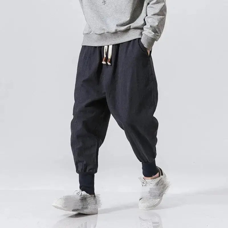 Men solid elastic waist streetwear jogger Nexellus