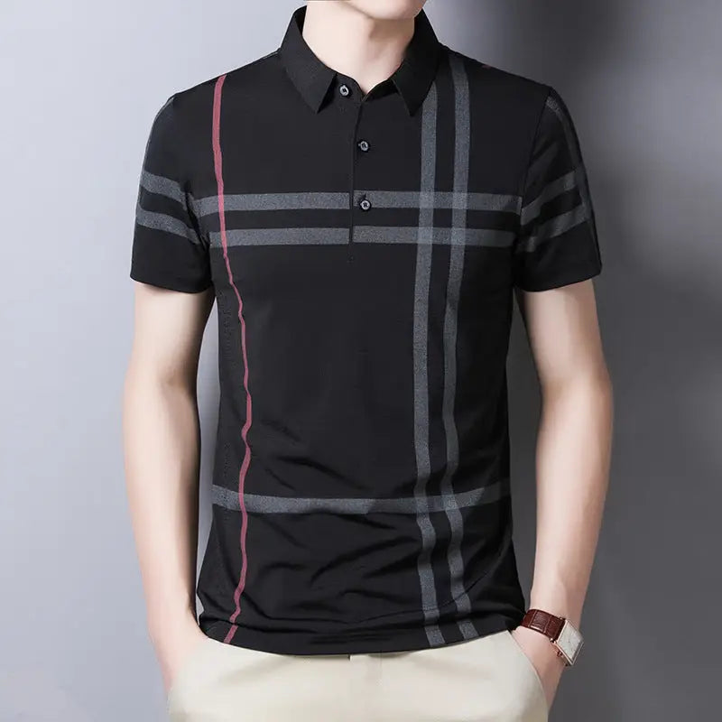 Men Summer Striped Polo Shirt Short Sleeve Slim Fit Polos Fashion Streetwear Tops Nexellus