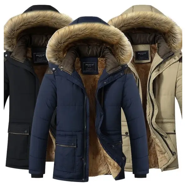 Men Warm Outwear Cotton Hooded Down Coat Nexellus