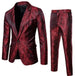 Men wine red nightclub paisley suit (jacket+pants) Nexellus