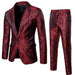 Men wine red nightclub paisley suit (jacket+pants) Nexellus