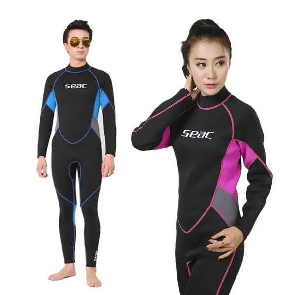 Men & Women 2.5MM Neoprene Diving Suit One Piece Full Body Swimming Suit Nexellus