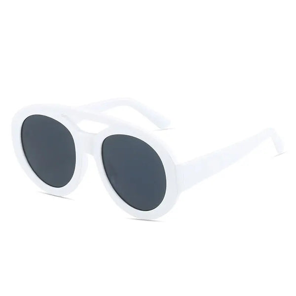 Men & Women Double Bridges Round Sunglasses Nexellus