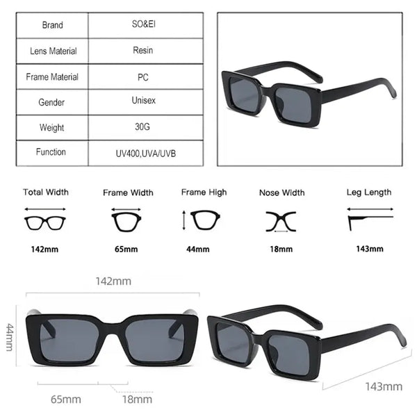 Men & Women Small Rectangle Sunglasses Nexellus