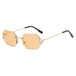 Men & Women Sunglasses Rimless Octagon UV400 Frameless Gold Metal Rectangle Polygon Glasses Nexellus