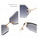 Men & Women Sunglasses Rimless Octagon UV400 Frameless Gold Metal Rectangle Polygon Glasses Nexellus