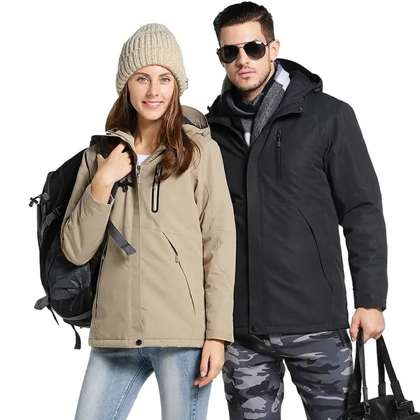 Men & Women Winter USB Infrared Heating Cotton Jacket Outdoor Camping Windproof Windbreaker Hiking Climbing Fleece Coa Nexellus