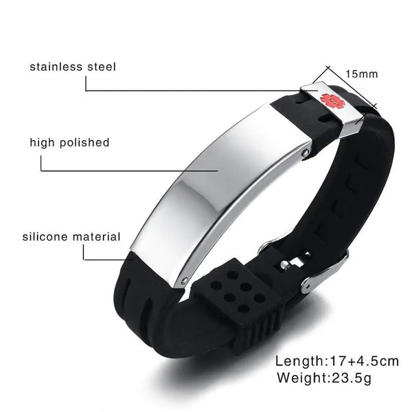 Men & Women's Medical Alert Adjustable Bracelet - Nexellus