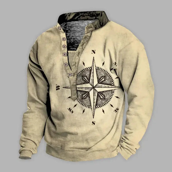 Men's arrow compass print long sleeve t-shirt Nexellus