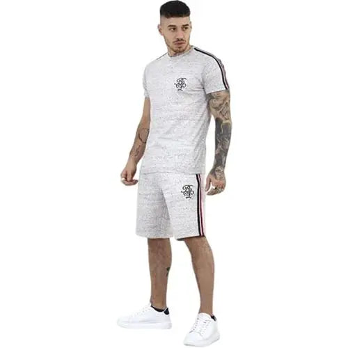 Mens brave soul avalon t shirt & short co-ord set - Ecru