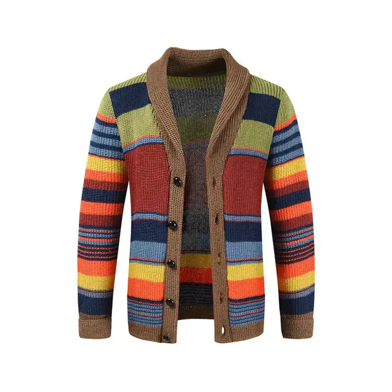 Men's button casual color striped cardigan Nexellus