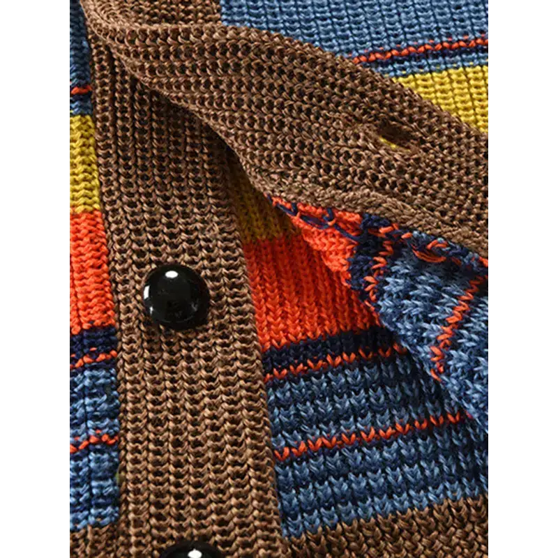 Men's button casual color striped cardigan Nexellus