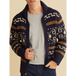 Men's casual lapel jacquard knitted jacket Nexellus