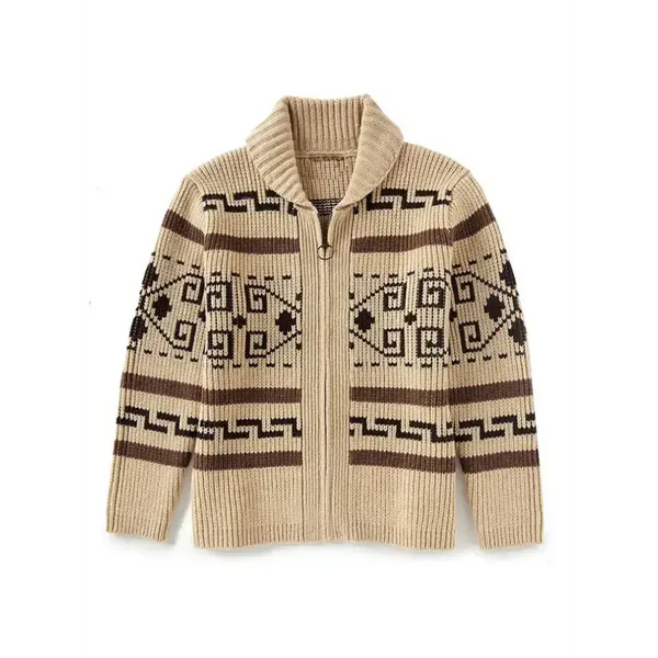 Men's casual lapel jacquard knitted jacket Nexellus