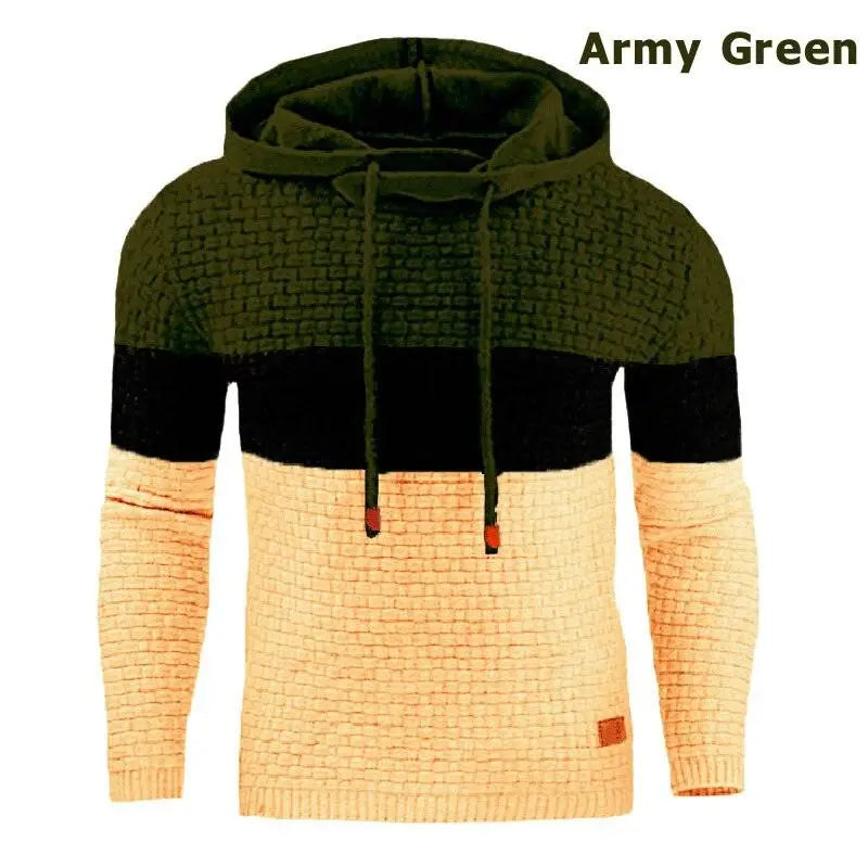 Men's Casual Oversized Hoodie Long Sleeve Patchwork Sweatshirt Nexellus