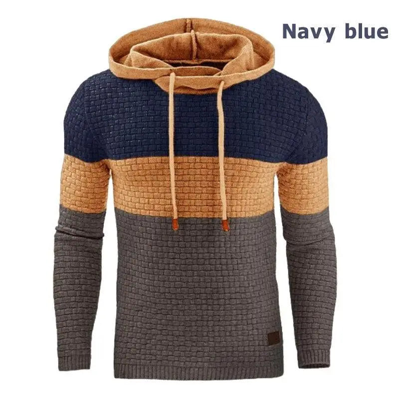 Men's Casual Oversized Hoodie Long Sleeve Patchwork Sweatshirt Nexellus