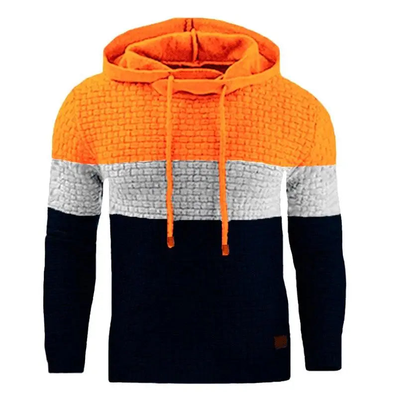 Men's Casual Oversized Hoodie Long Sleeve Patchwork Sweatshirt Nexellus