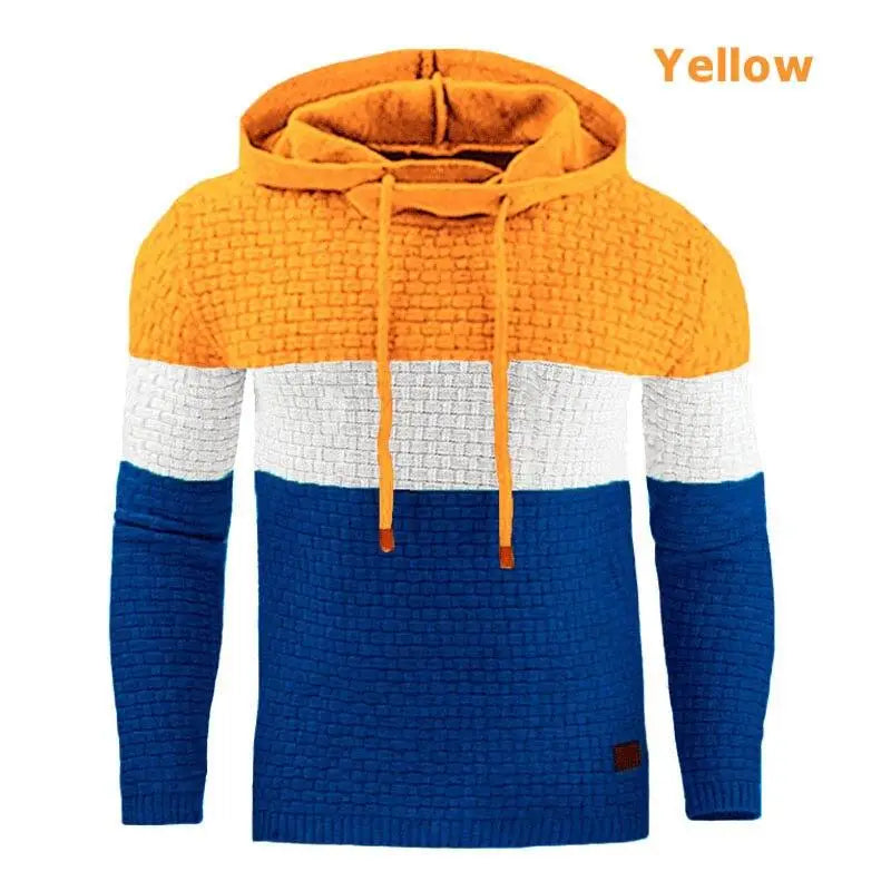 Men's Casual Oversized Hoodie Long Sleeve Patchwork Sweatshirt Nexellus