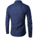 Men's casual shirt pocket patch leather long sleeve shirt denim shirt Nexellus