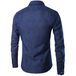 Men's casual shirt pocket patch leather long sleeve shirt denim shirt Nexellus