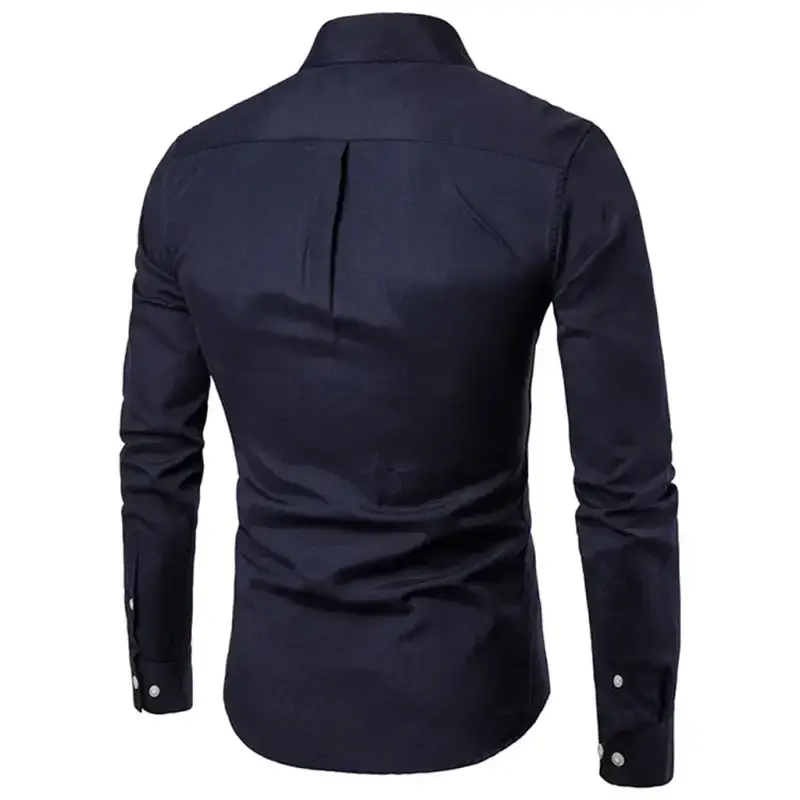 Men's casual slim cotton oxford solid color large size bottom shirt Nexellus