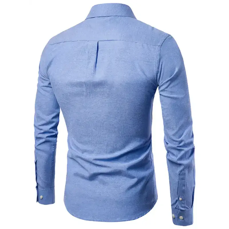 Men's casual slim cotton oxford solid color large size bottom shirt Nexellus