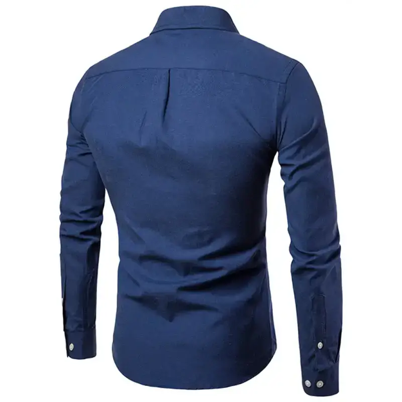 Men's casual slim cotton oxford solid color large size bottom shirt Nexellus