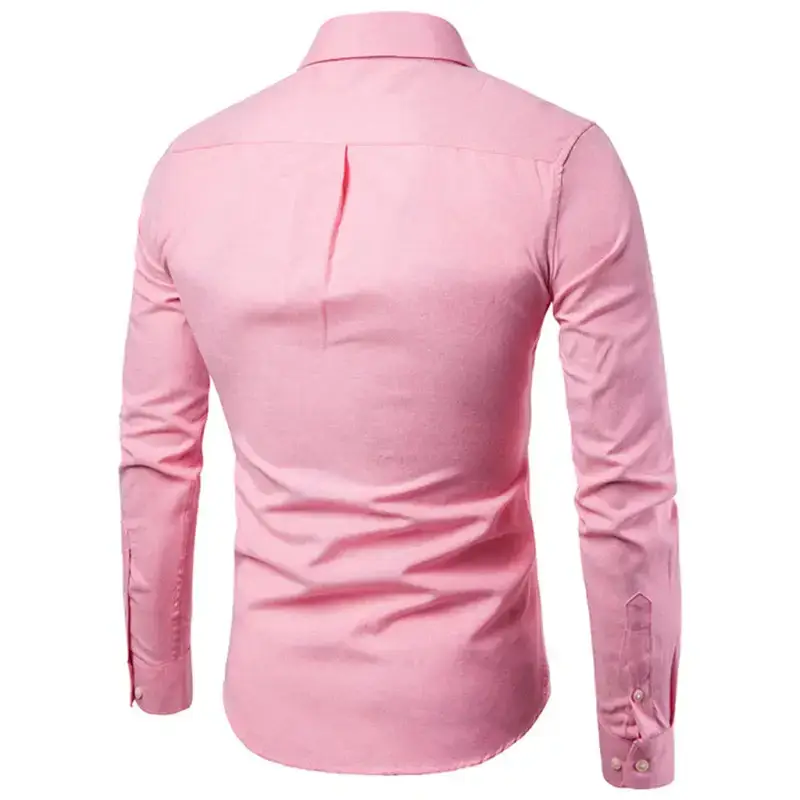 Men's casual slim cotton oxford solid color large size bottom shirt Nexellus