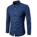 Men's casual slim cotton oxford solid color large size bottom shirt Nexellus