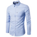 Men's casual slim cotton oxford solid color large size bottom shirt Nexellus