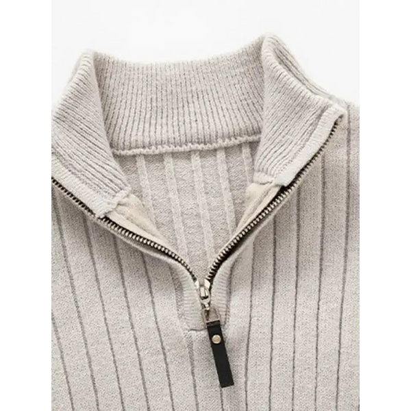 Men's casual solid color round neck stretch knitted sweater Nexellus