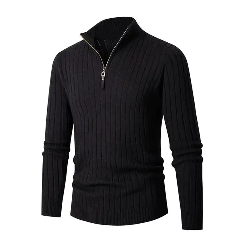 Men's casual solid color round neck stretch knitted sweater Nexellus