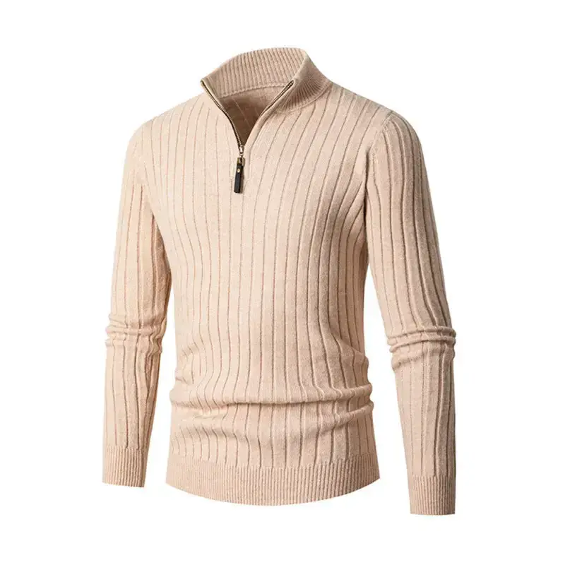 Men's casual solid color round neck stretch knitted sweater Nexellus